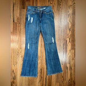 Vintage Machine 5 pocket Jeans embellished with rose gold colored stones